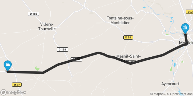 Itinéraire vers Montdidier