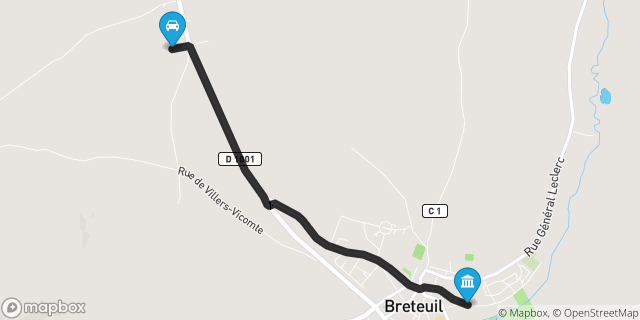 Itinéraire vers Breteuil