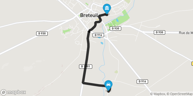 Itinéraire vers Breteuil