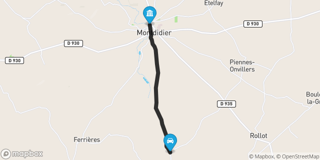 Itinéraire vers Montdidier