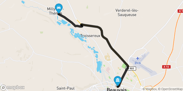 Itinéraire vers Beauvais