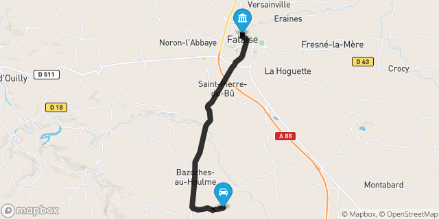 Itinéraire vers Falaise