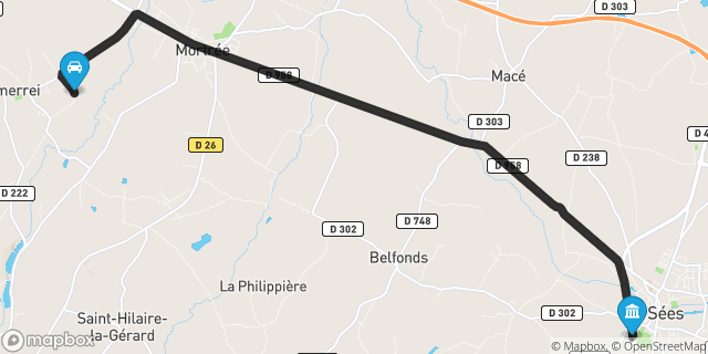 Itinéraire vers Sées