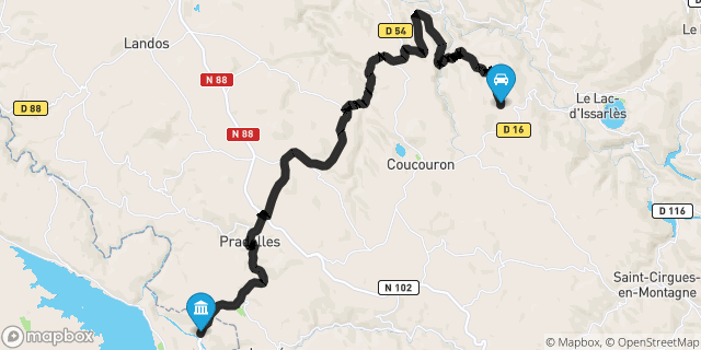 Itinéraire vers Langogne