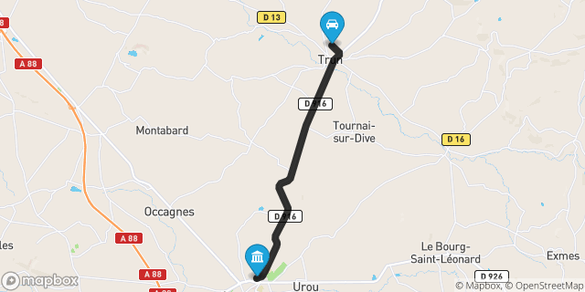 Itinéraire vers Argentan