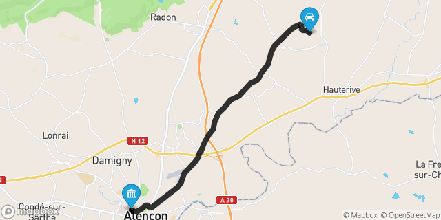 Itinéraire vers Alençon