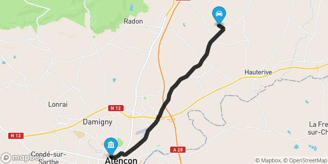 Itinéraire vers Alençon