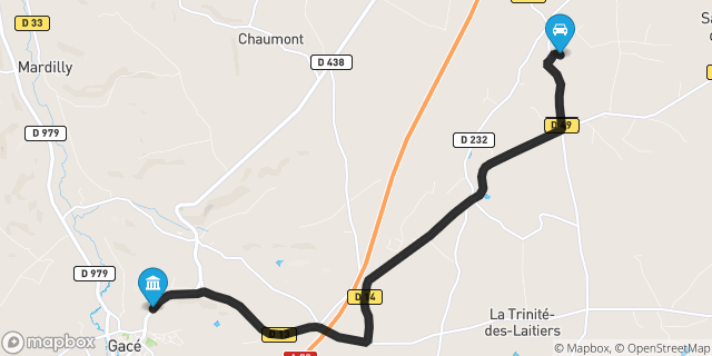 Itinéraire vers Gacé