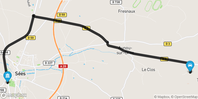 Itinéraire vers Sées