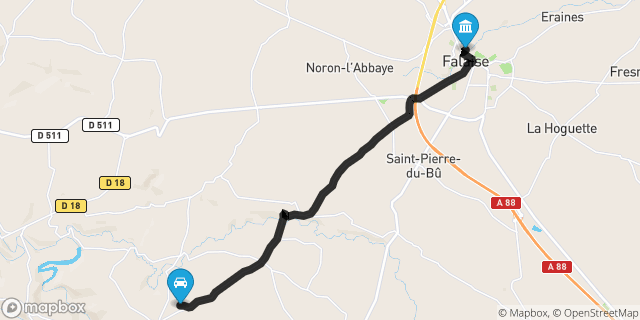 Itinéraire vers Falaise