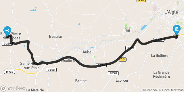 Itinéraire vers L'Aigle