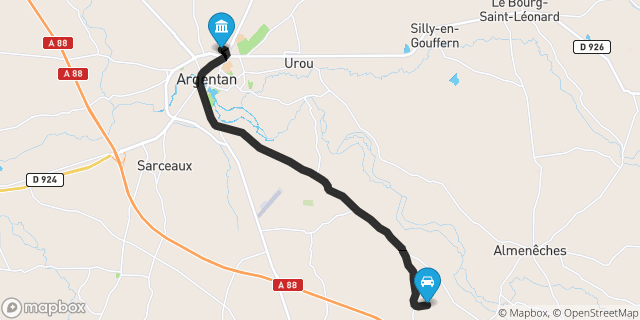 Itinéraire vers Argentan
