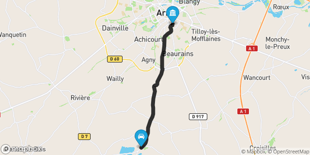 Itinéraire vers Arras