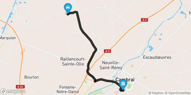 Itinéraire vers Cambrai
