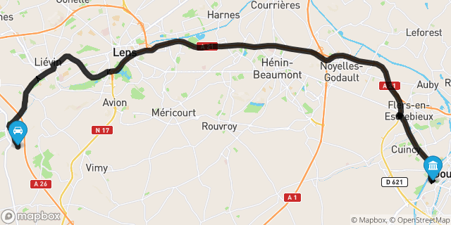 Itinéraire vers Douai