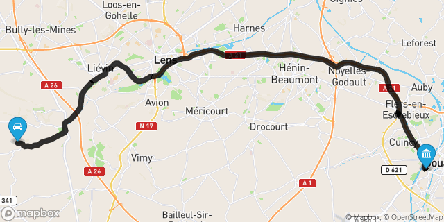 Itinéraire vers Douai