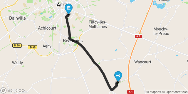 Itinéraire vers Arras