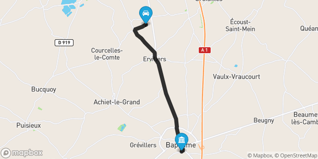 Itinéraire vers Bapaume
