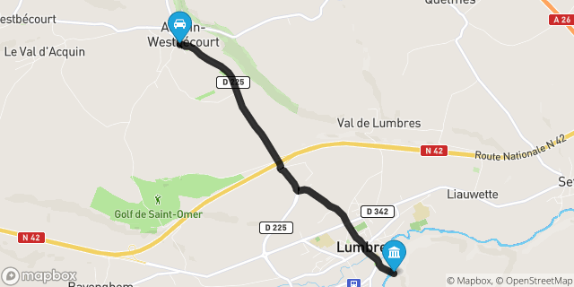 Itinéraire vers Lumbres