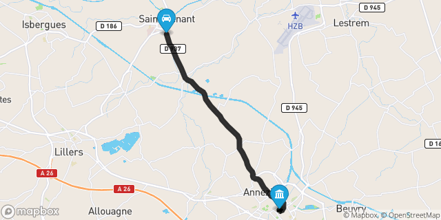 Itinéraire vers Béthune