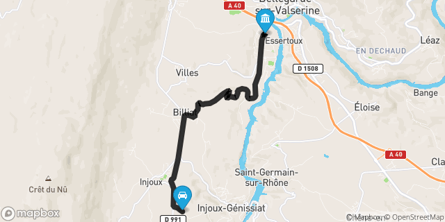 Itinéraire vers Bellegarde-sur-Valserine