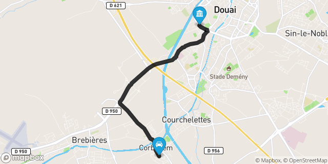 Itinéraire vers Douai