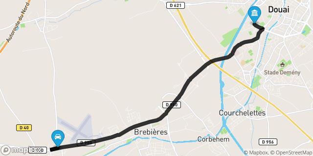 Itinéraire vers Douai
