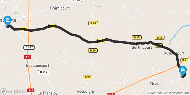 Itinéraire vers Bapaume