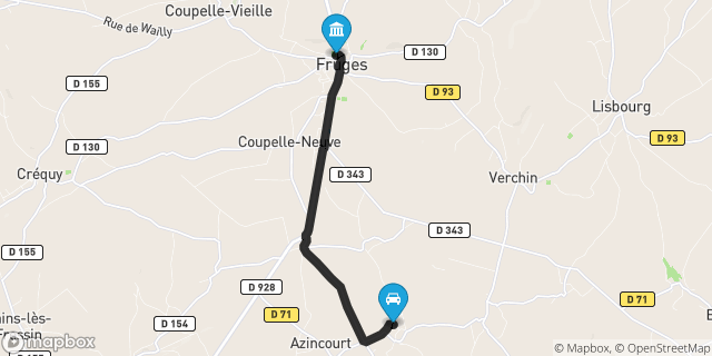 Itinéraire vers Fruges
