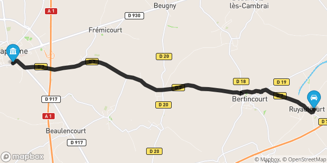 Itinéraire vers Bapaume
