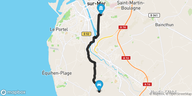 Itinéraire vers Boulogne-sur-Mer