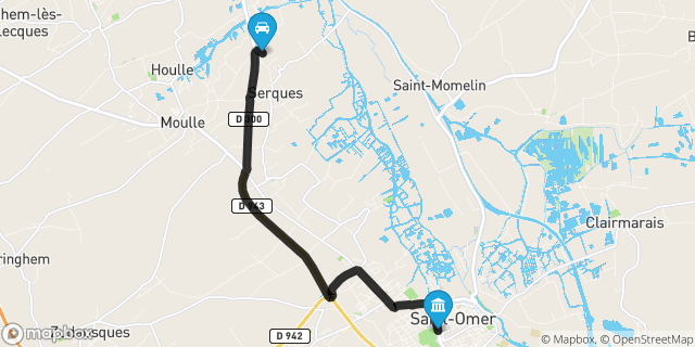 Itinéraire vers Saint-Omer