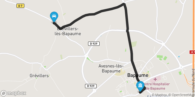 Itinéraire vers Bapaume