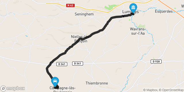 Itinéraire vers Lumbres
