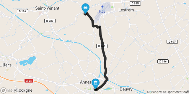 Itinéraire vers Béthune