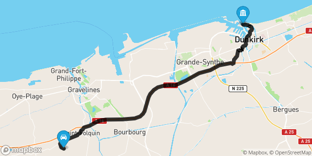 Itinéraire vers Dunkerque