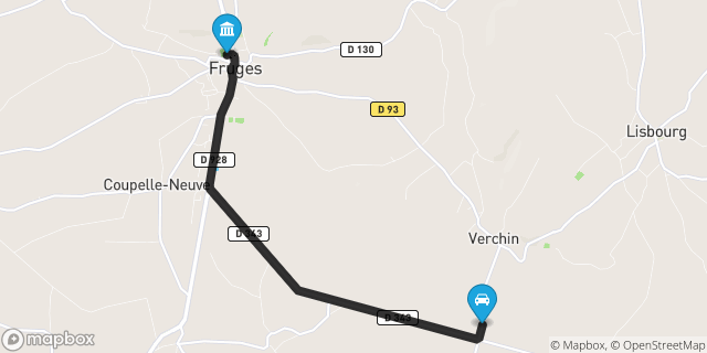 Itinéraire vers Fruges