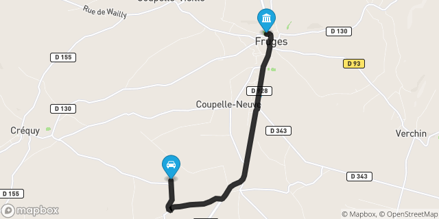 Itinéraire vers Fruges