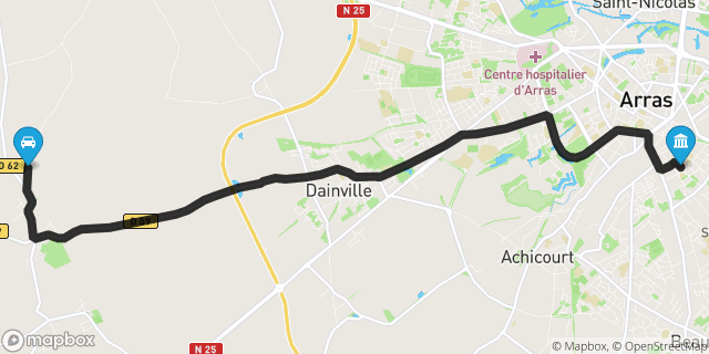 Itinéraire vers Arras