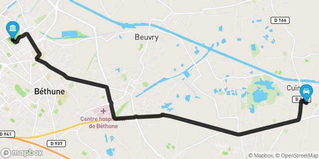 Itinéraire vers Béthune