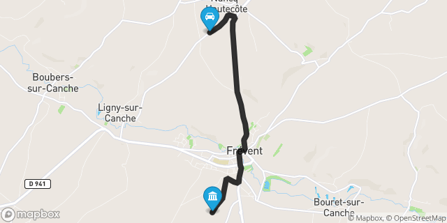 Itinéraire vers Frévent