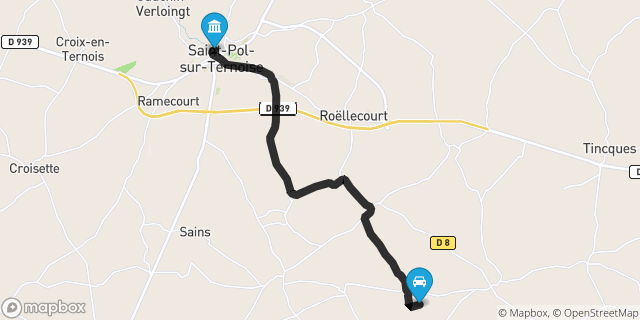 Itinéraire vers Saint-Pol-sur-Ternoise