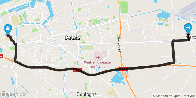Itinéraire vers Calais