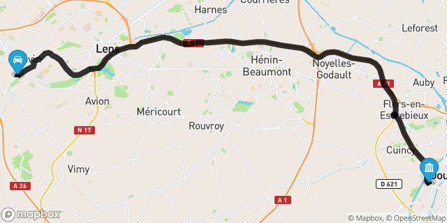Itinéraire vers Douai