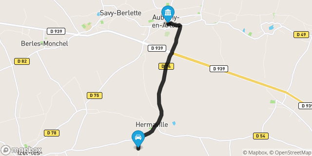 Itinéraire vers Aubigny-en-Artois