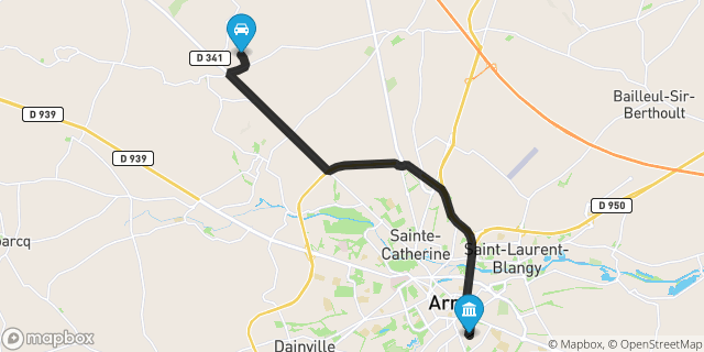 Itinéraire vers Arras