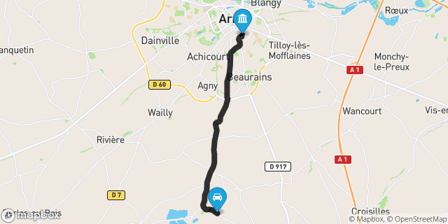 Itinéraire vers Arras