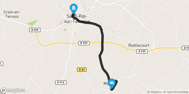 Itinéraire vers Saint-Pol-sur-Ternoise