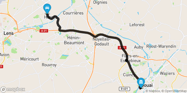 Itinéraire vers Douai