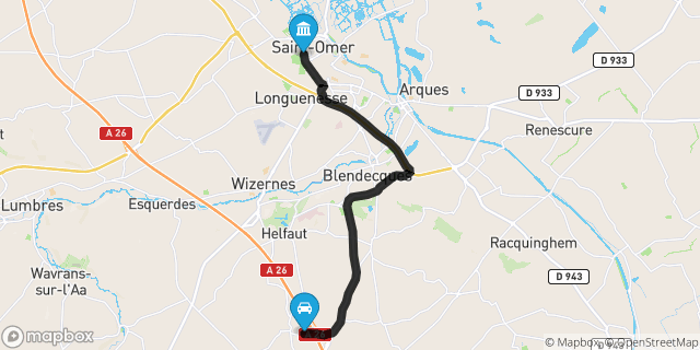 Itinéraire vers Saint-Omer